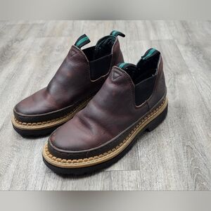 Women's Brown Leather Georgia Boot Ankle Boots-Size 6.5